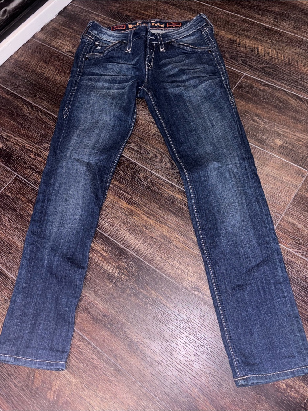 Rock By Rock Revival Jeans Women’s 27 Annette Skinny Zipper Trim Stone Wash